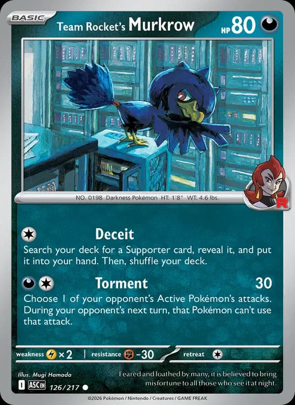 Team Rocket's Murkrow 126/217 from Ascended Heroes