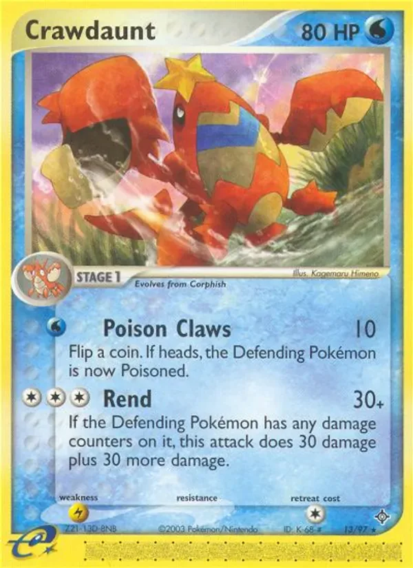 Crawdaunt 13/97 from EX Dragon