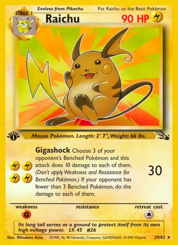 Raichu 29/62 from Fossil