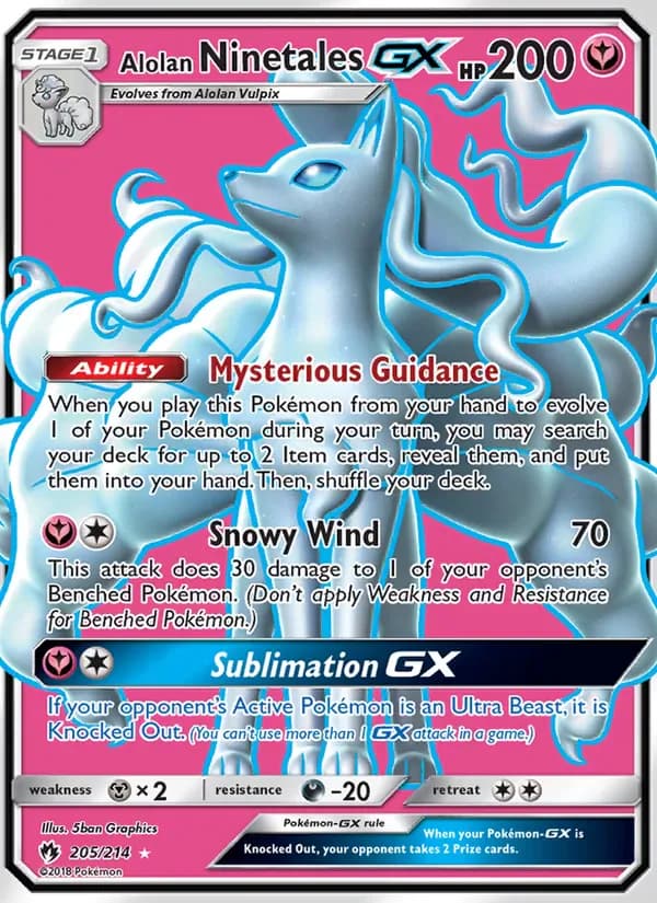 Alolan Ninetales GX 205/214 from Lost Thunder