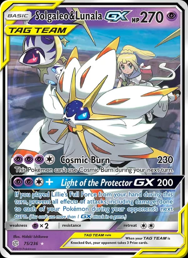 Solgaleo & Lunala GX 75/236 from Cosmic Eclipse