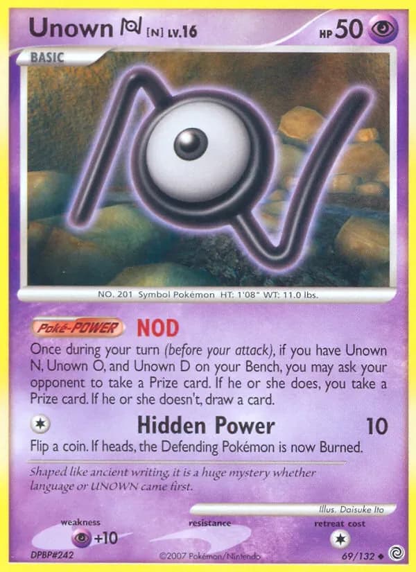 Unown N 69/132 from Secret Wonders