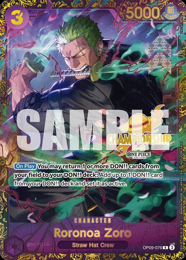 Roronoa Zoro OP09-076 Official alternate printing 1