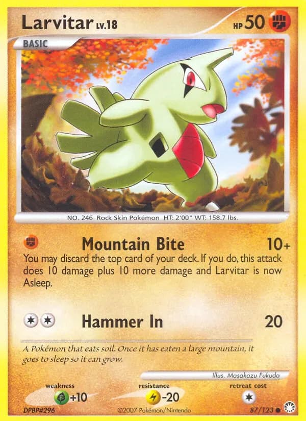 Larvitar 87/123 from Mysterious Treasures
