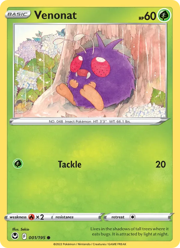 Venonat 001/195 from Silver Tempest