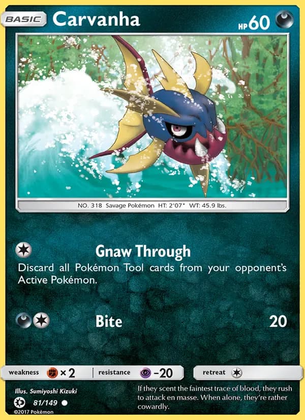 Carvanha 81/149 from Sun & Moon Base Set
