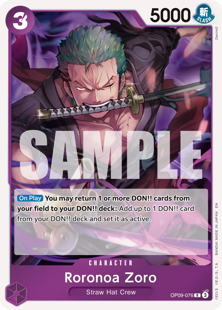 Roronoa Zoro OP09-076 Official alternate printing r2