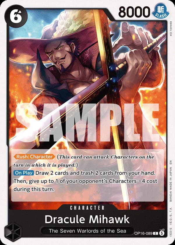 Dracule Mihawk OP16-089 Standard printing