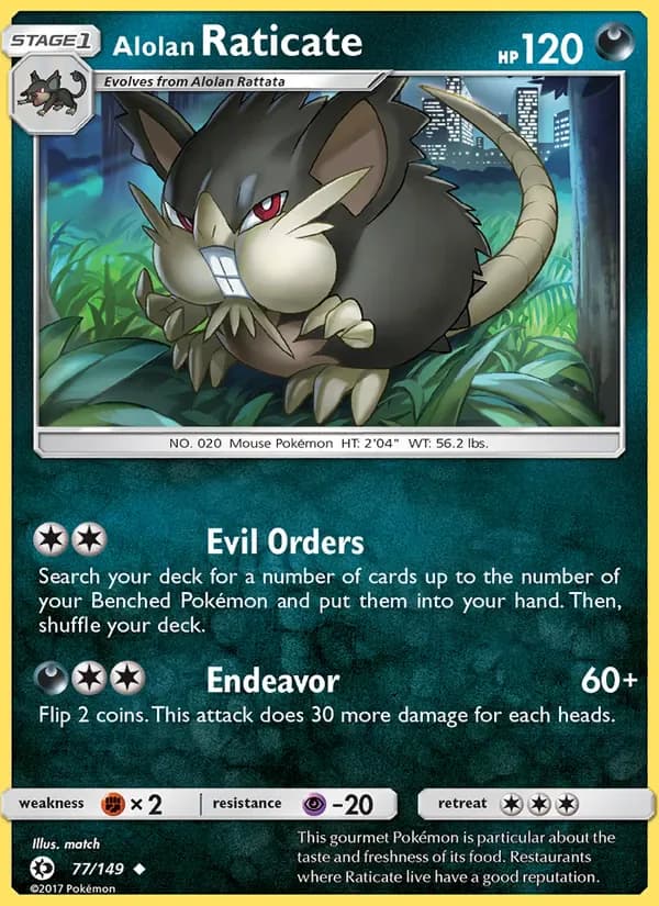 Alolan Raticate 77/149 from Sun & Moon Base Set