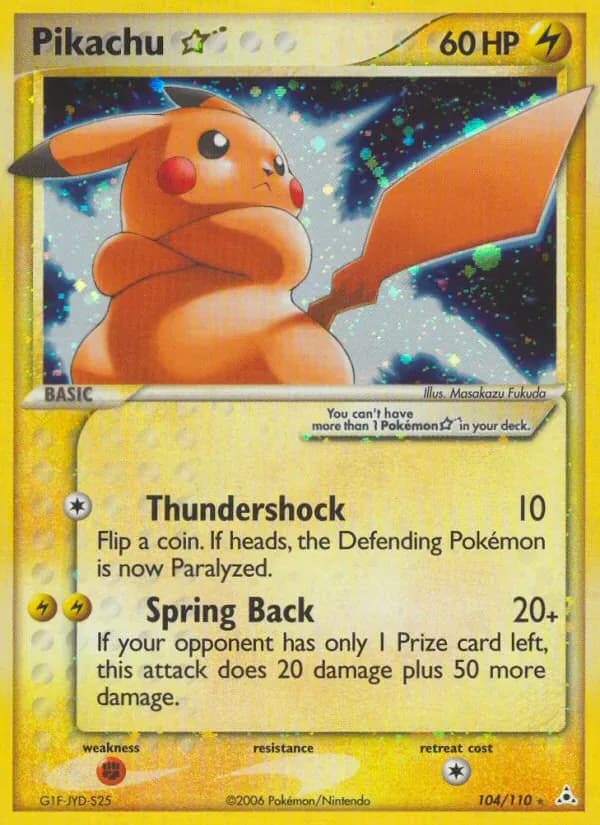 Pikachu Star 104/110 from EX Holon Phantoms