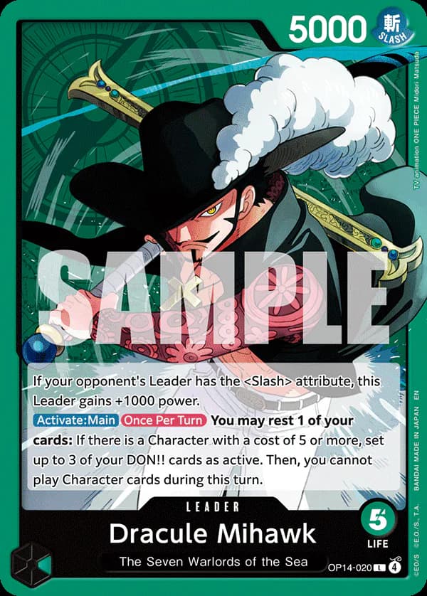 Dracule Mihawk OP14-020 Standard printing