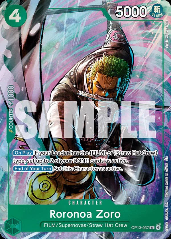 Roronoa Zoro OP13-037 Official alternate printing 2