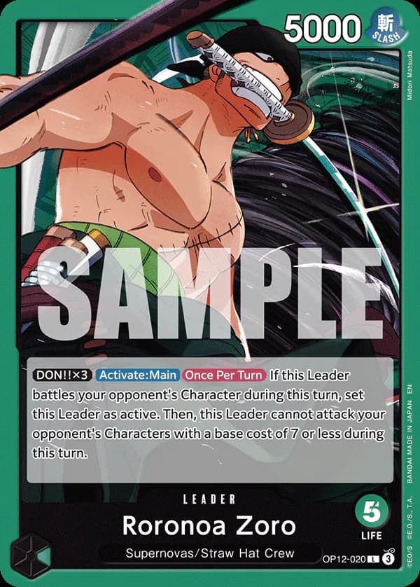 Roronoa Zoro OP12-020 Standard printing