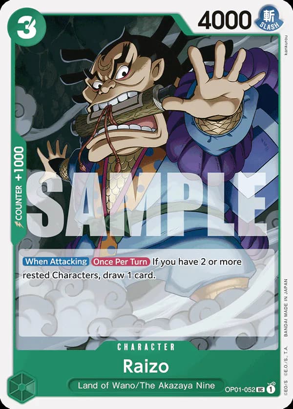 Raizo OP01-052 Official alternate printing r1