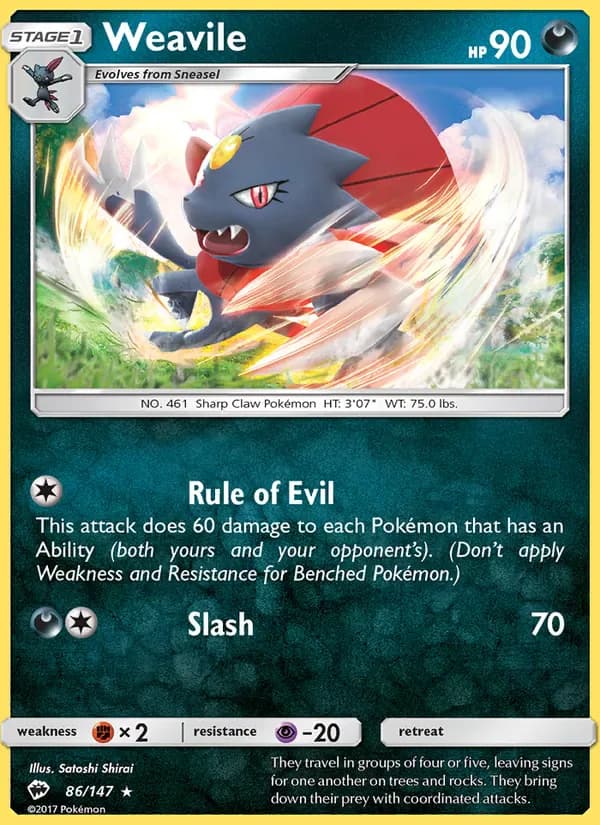 Weavile 86/147 from Burning Shadows