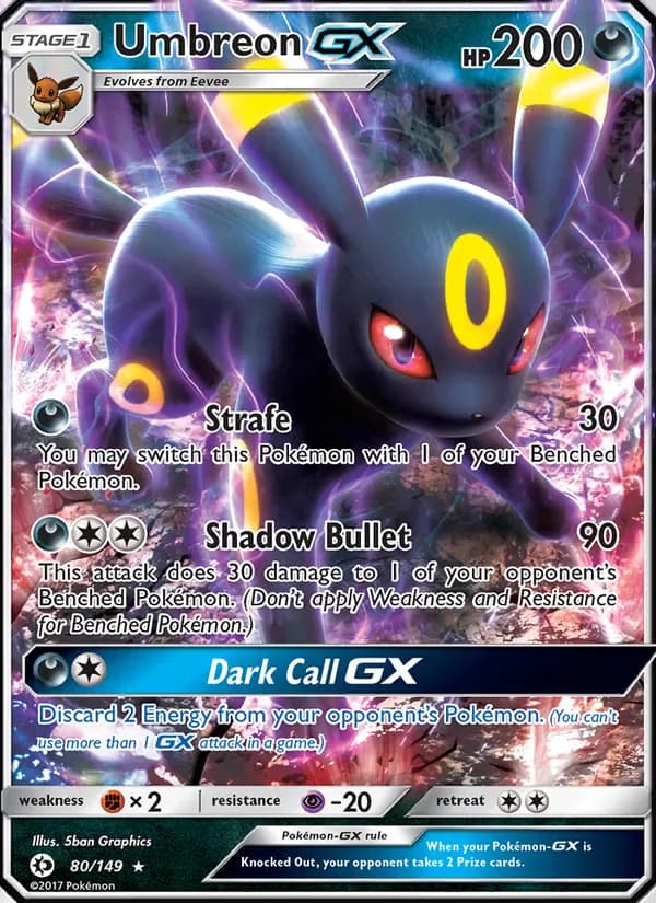 Umbreon GX 80/149 from Sun & Moon Base Set