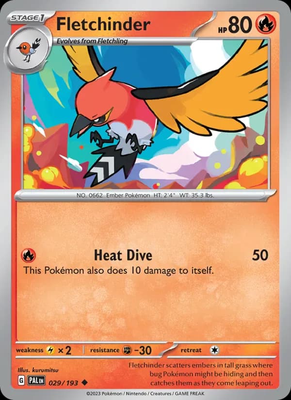 Fletchinder 029/193 from Paldea Evolved