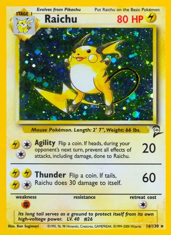Raichu 16/130 from Base Set 2