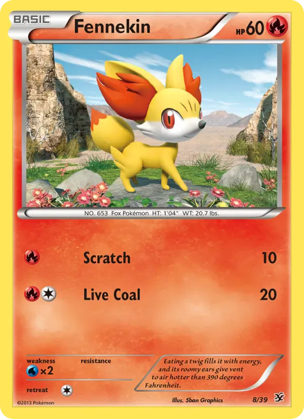 Fennekin 8/39 from Kalos Starter Set