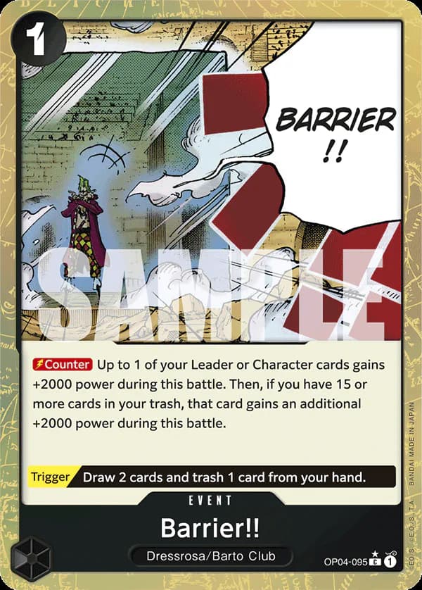 Barrier!! OP04-095 Official alternate printing 3