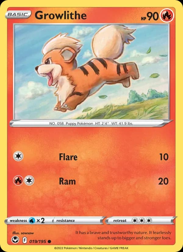 Growlithe 019/195 from Silver Tempest