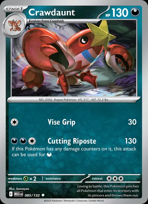 Crawdaunt 085/132 from Mega Evolution