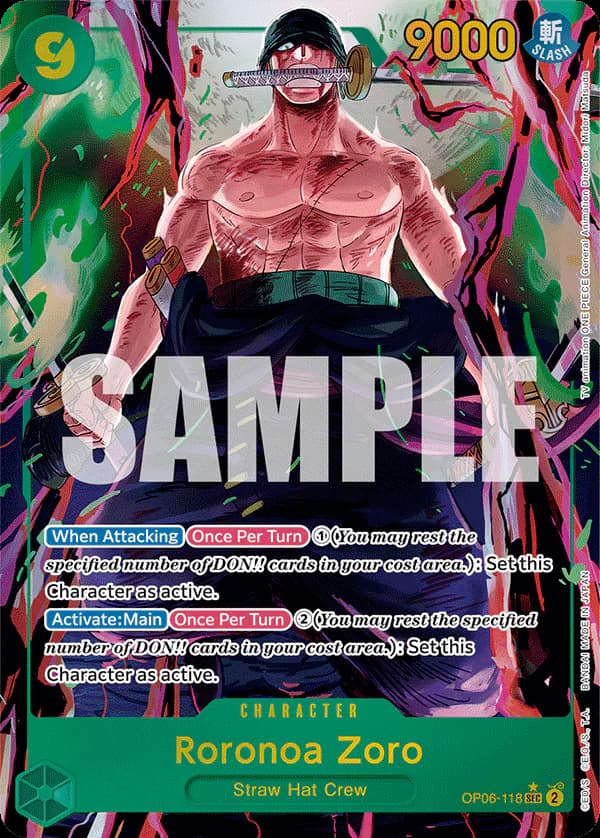 Roronoa Zoro OP06-118 Official alternate printing 1