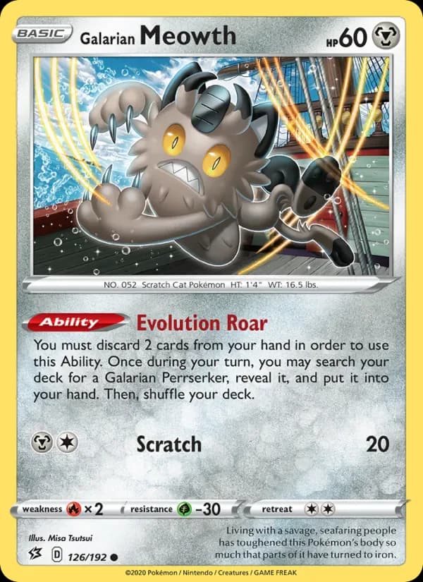 Galarian Meowth 126/192 from Rebel Clash