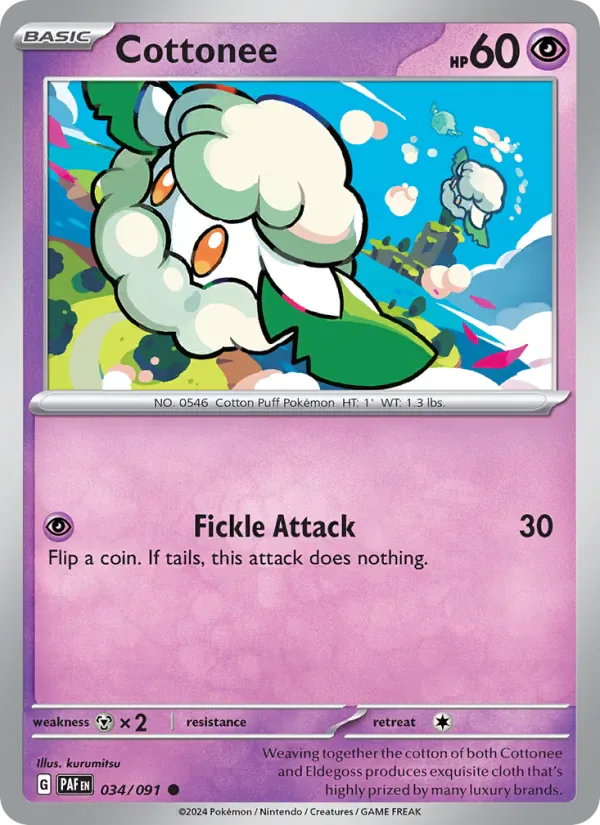 Cottonee 034/91 from Paldean Fates