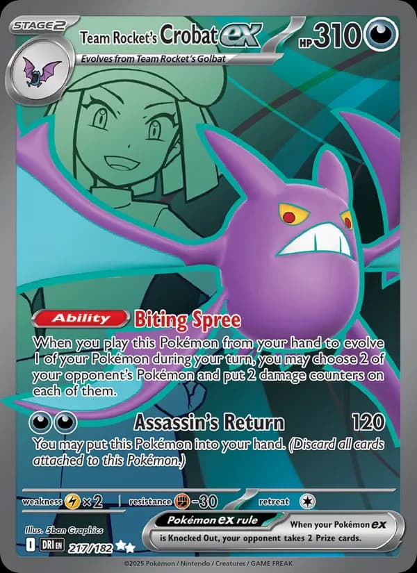 Team Rocket's Crobat ex 217/182 from Destined Rivals