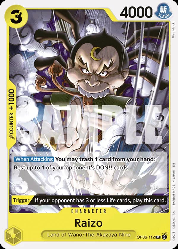 Raizo OP06-112 Official alternate printing r1