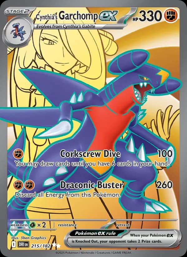 Cynthia's Garchomp ex 215/182 from Destined Rivals