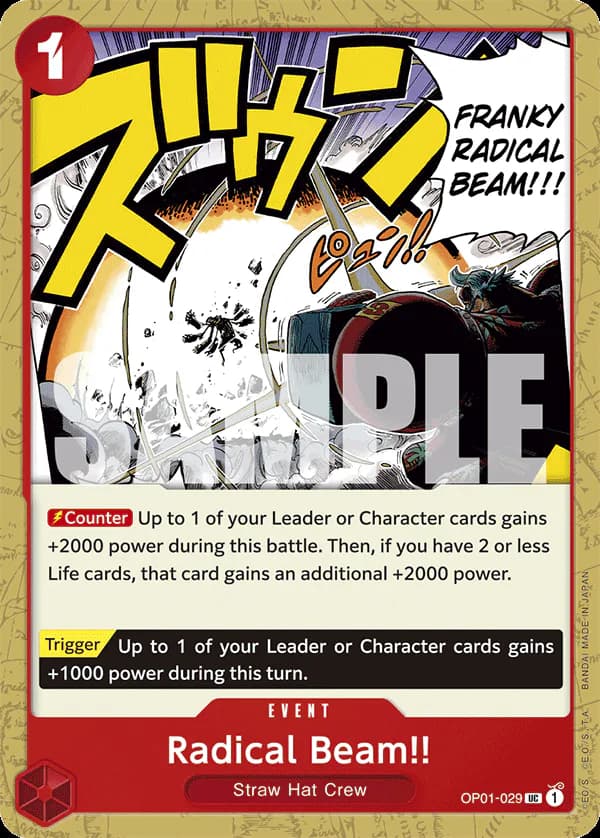 Radical Beam!! OP01-029 Official alternate printing r1