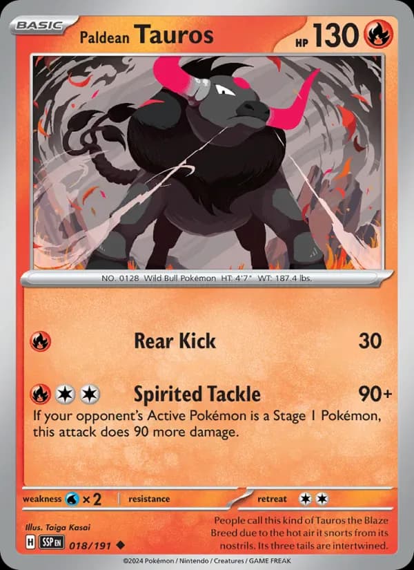 Paldean Tauros 018/191 from Surging Sparks