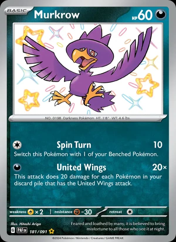 Murkrow 181/91 from Paldean Fates