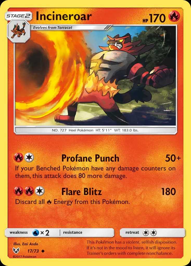 Incineroar 17/73 from Shining Legends