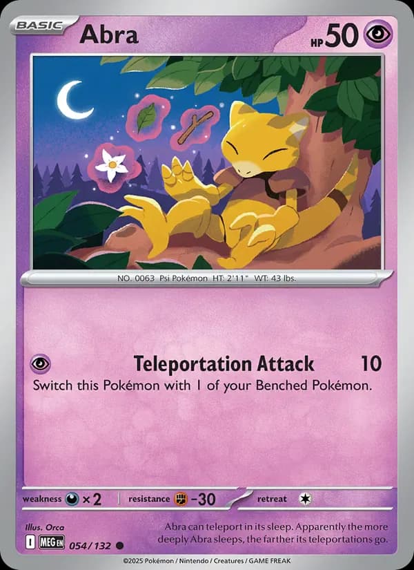 Abra 054/132 from Mega Evolution