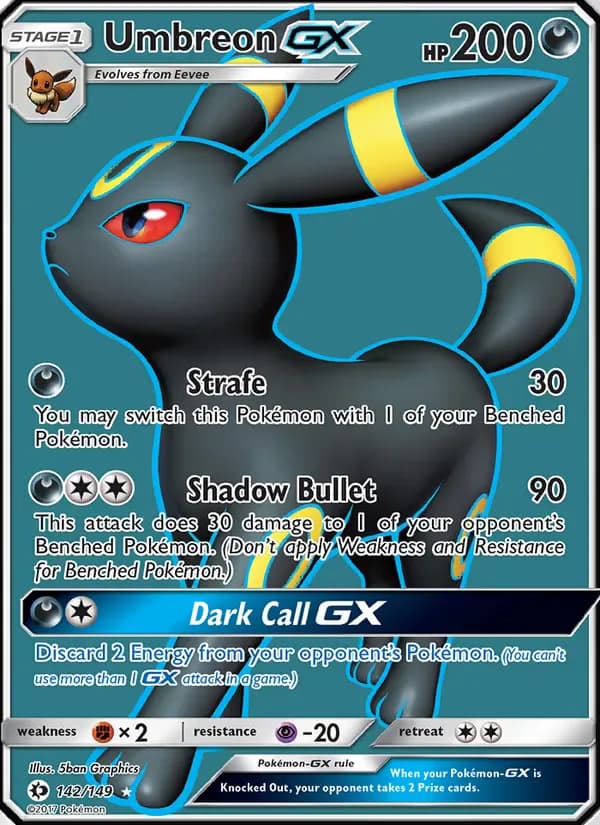 Umbreon GX 142/149 from Sun & Moon Base Set