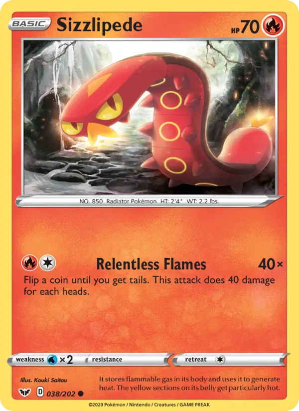 Sizzlipede 38/202 from Sword & Shield