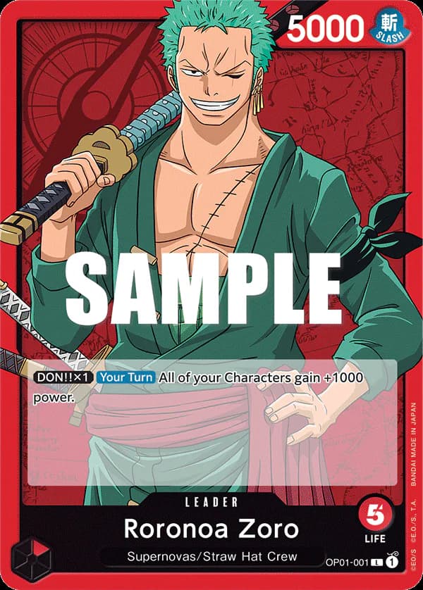 Roronoa Zoro OP01-001 Standard printing