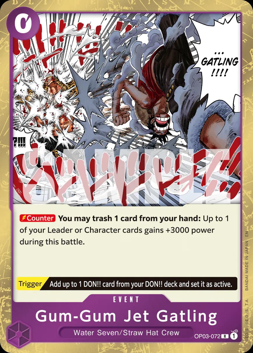 Gum-Gum Jet Gatling OP03-072 Official alternate printing r1