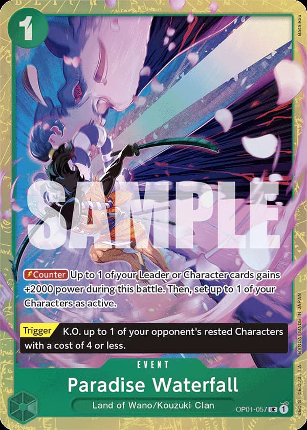 Paradise Waterfall OP01-057 Official alternate printing 1