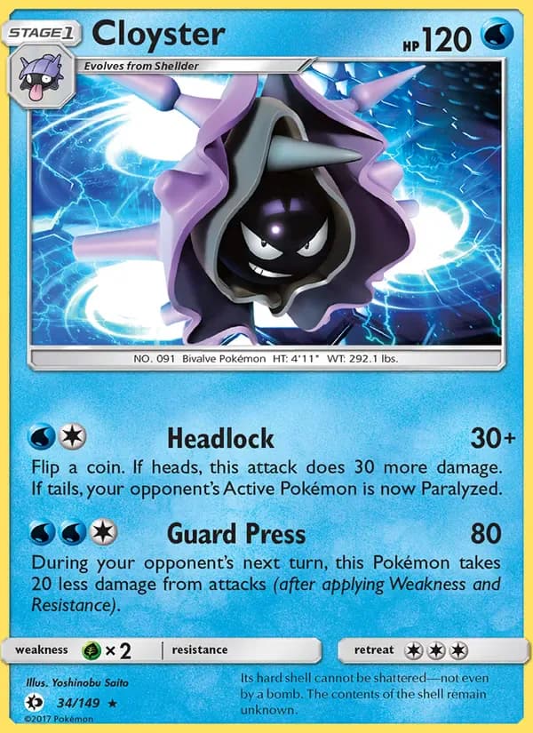 Cloyster 34/149 from Sun & Moon Base Set