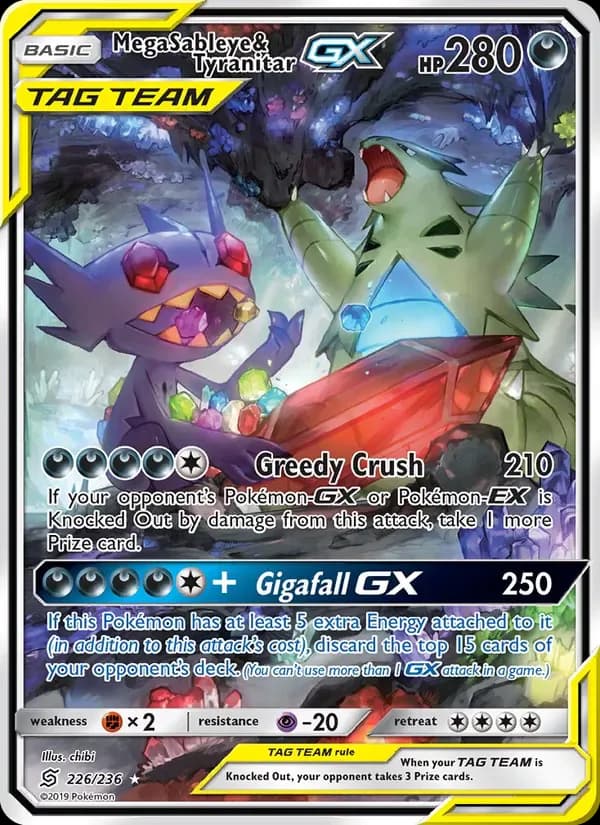 Mega Sableye & Tyranitar GX 226/236 from Unified Minds