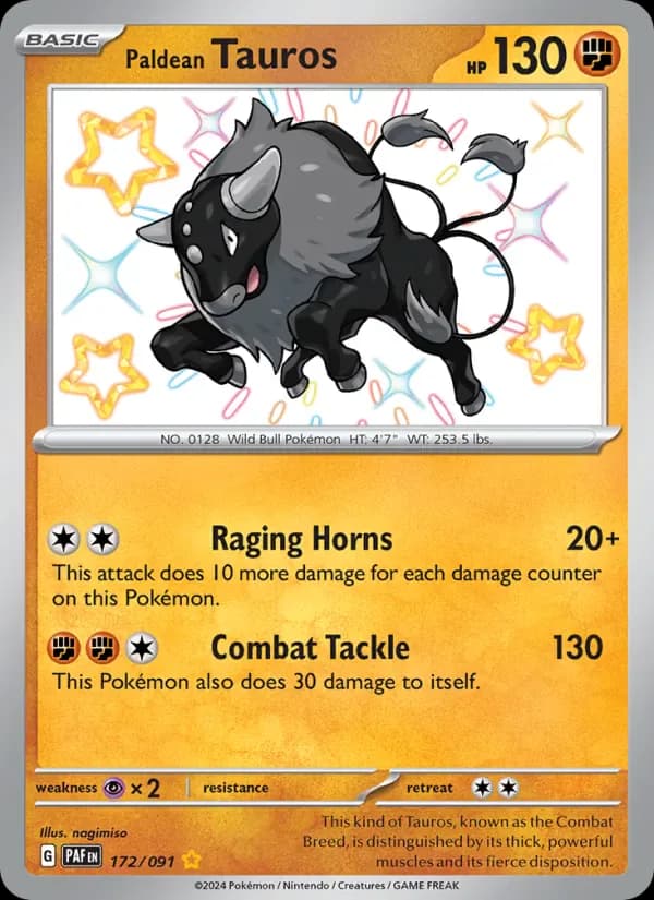 Paldean Tauros 172/91 from Paldean Fates