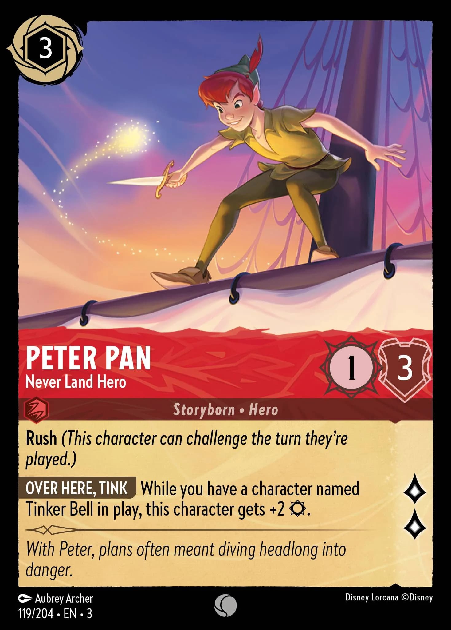 Peter Pan - Never Land Hero 119/204 from Into the Inklands