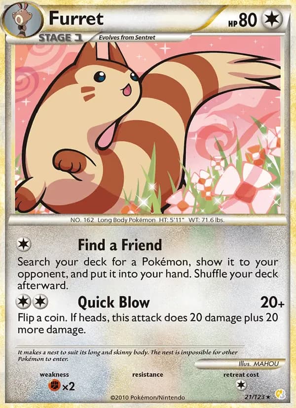 Furret 21/123 from HeartGold & SoulSilver