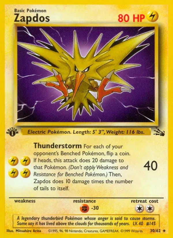 Zapdos 30/62 from Fossil