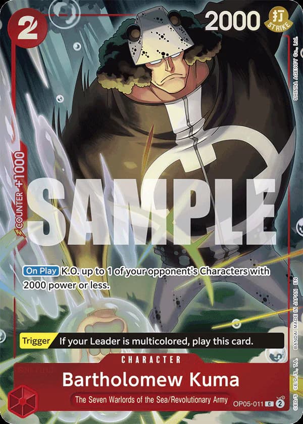 Bartholomew Kuma OP05-011 Official alternate printing 1