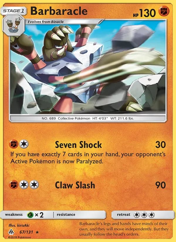 Barbaracle 67/131 from Forbidden Light